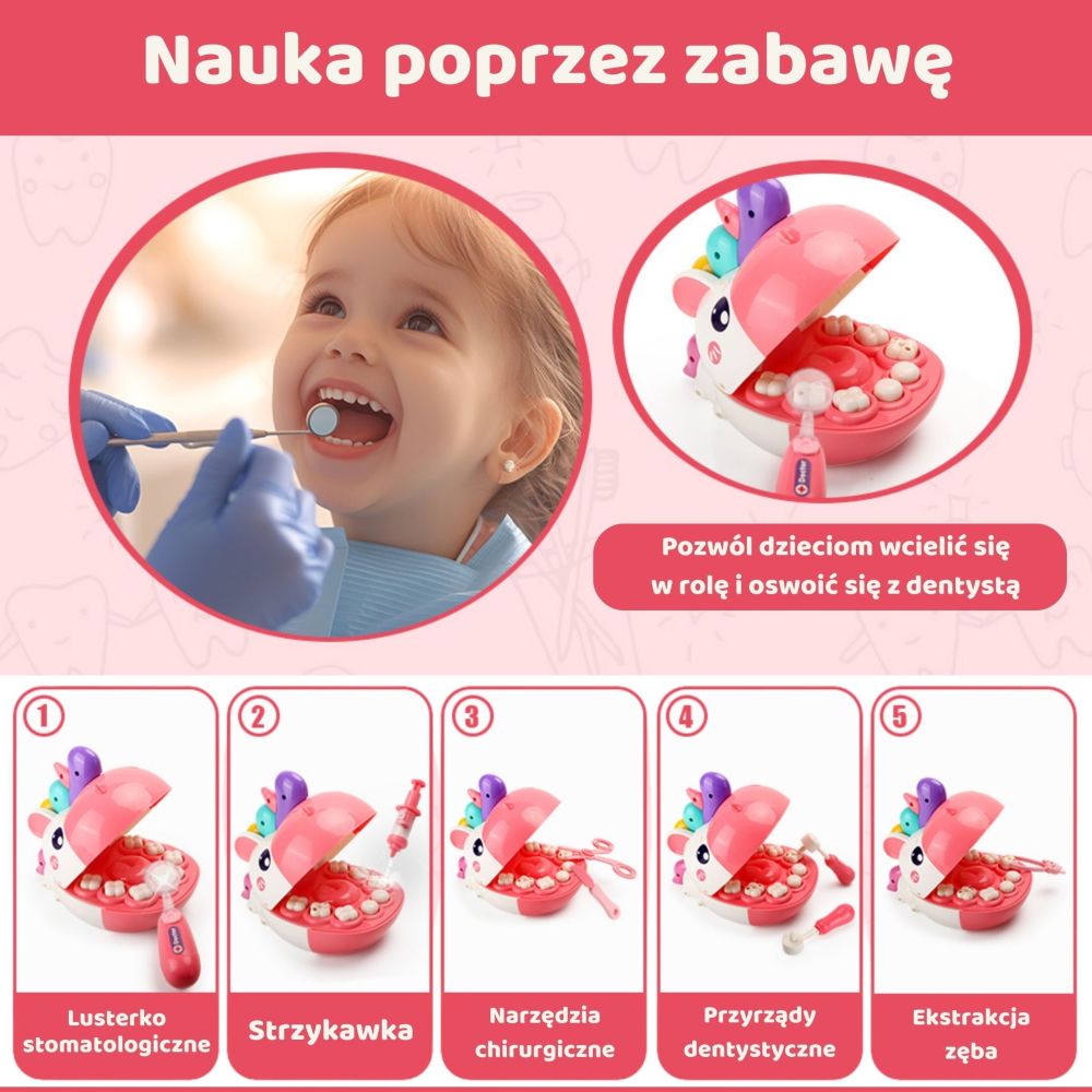 Mažojo stomatologo rinkinys WOOPIE Vienaragis