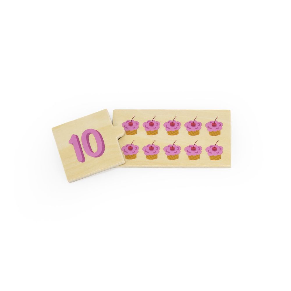 VIGA Wooden Puzzle Set Match Numbers Montessori Puzzle 