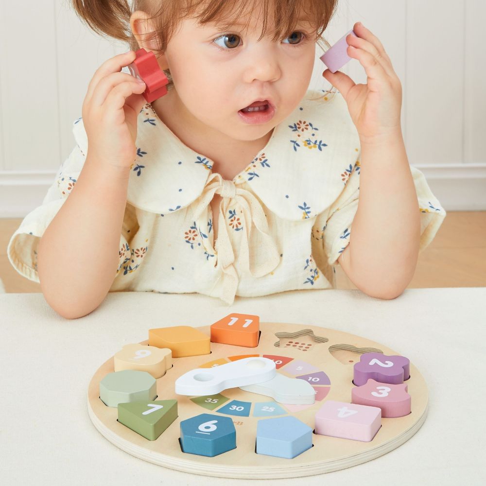 Viga Wooden Shape Sorter Clock Educational 18m+ 