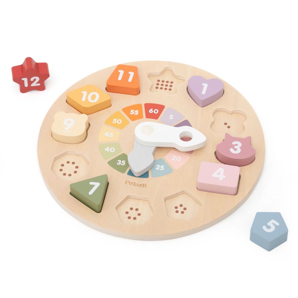 Viga Wooden Shape Sorter Clock Educational 18m+ 