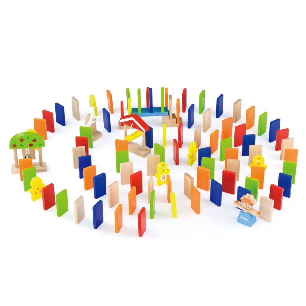 VIGA Wooden Domino Track 122 pcs. 