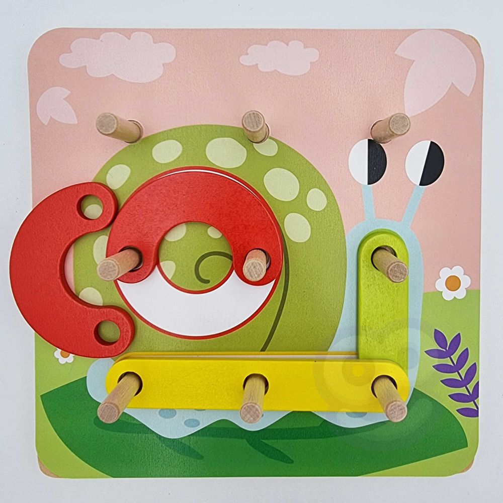 TOOKY TOY Wooden Puzzle Blocks Pegs Animal Patterns to Recreate FSC Certified 