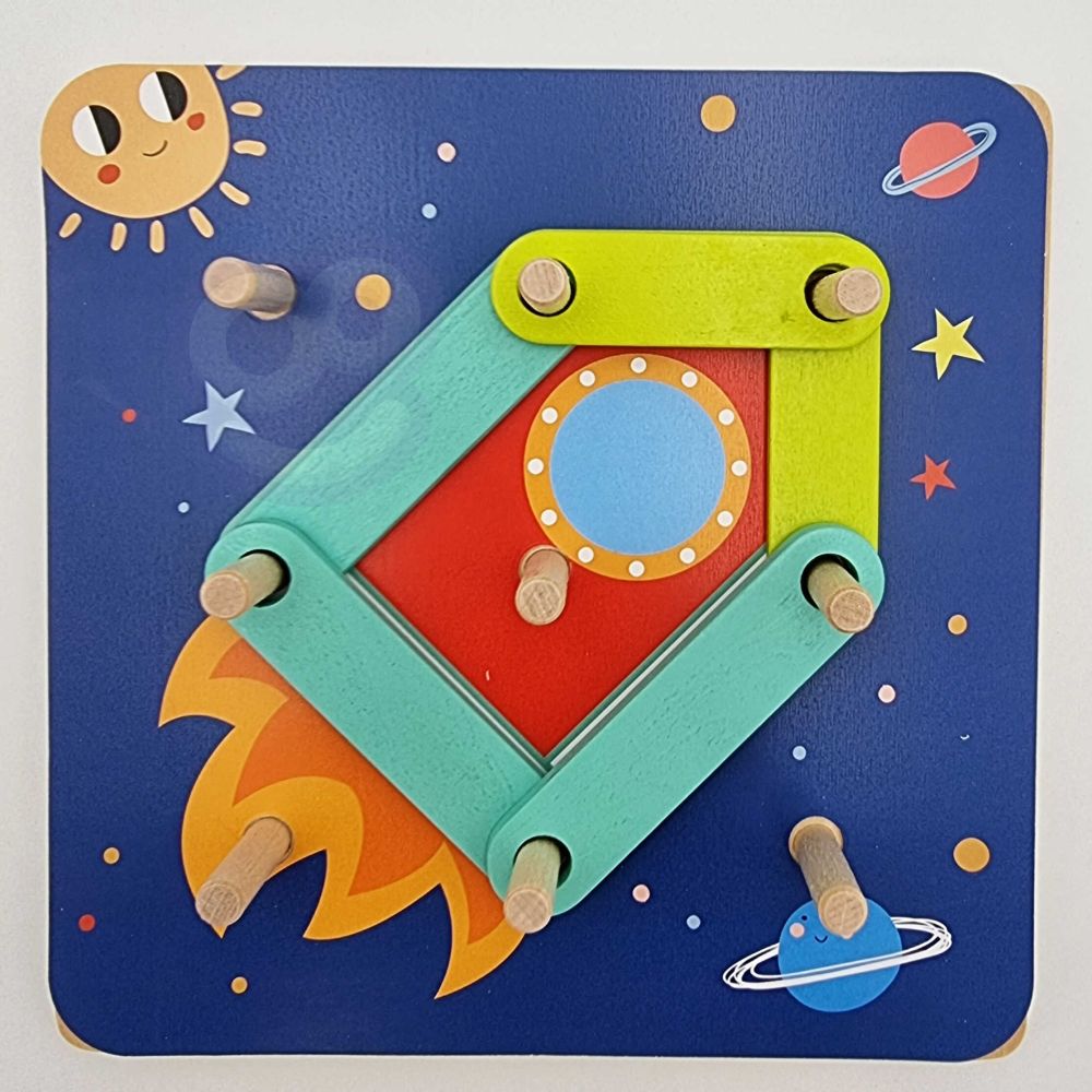 TOOKY TOY Wooden Puzzle Blocks Pegs Animal Patterns to Recreate FSC Certified 