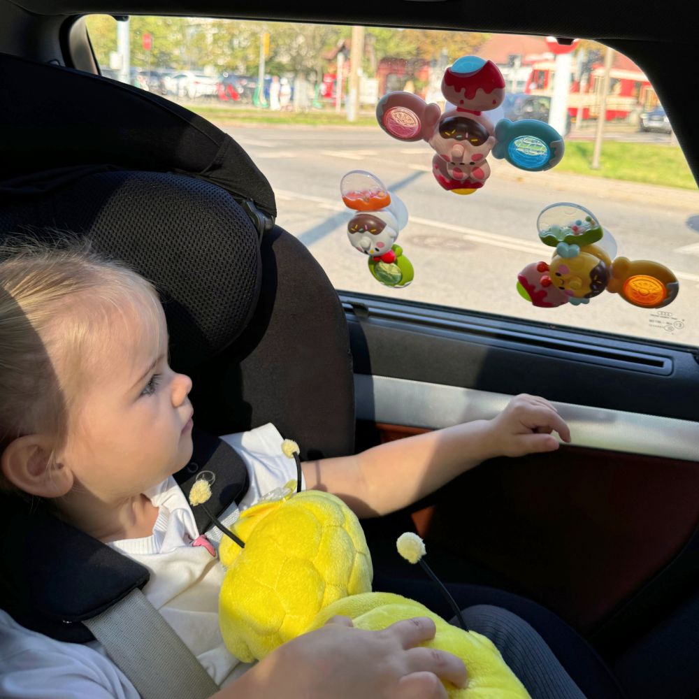 Sukamasis sensorinis žaislas WOOPIE BABY: bitė, viščiukas, triušis, 3 vnt