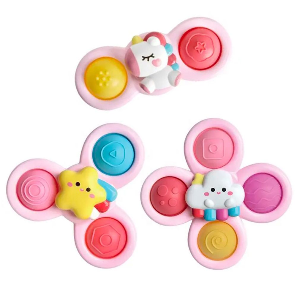 Sensorinis žaislas su keičiamais elementais WOOPIE BABY Space Spinner Pop-it, 3 vnt, rožinis