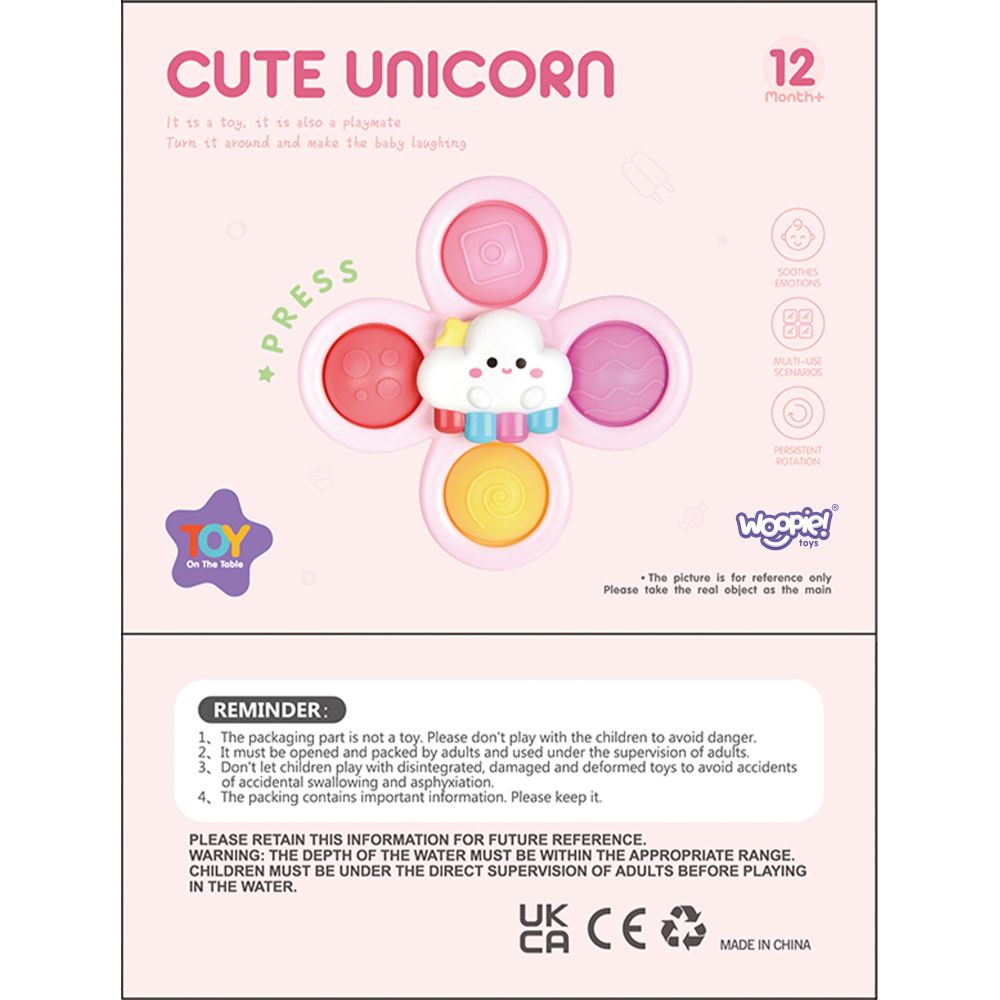 Sensorinis žaislas su keičiamais elementais WOOPIE BABY Space Spinner Pop-it, 3 vnt, rožinis