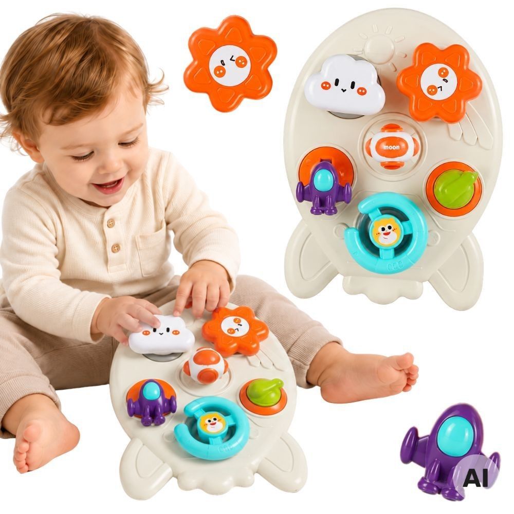 WOOPIE BABY 7-in-1 Educational Rocket Activity Board 