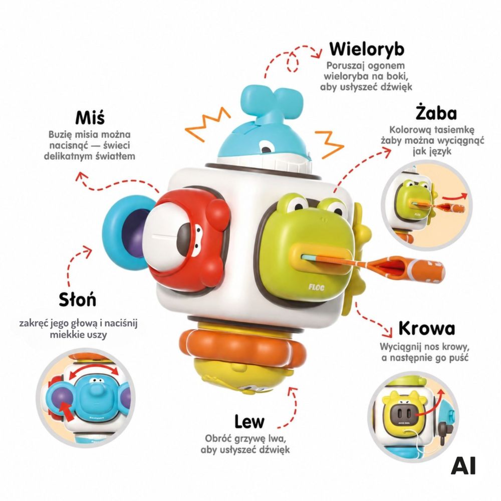 WOOPIE BABY 6-in-1 Sensory Cube - Animals 