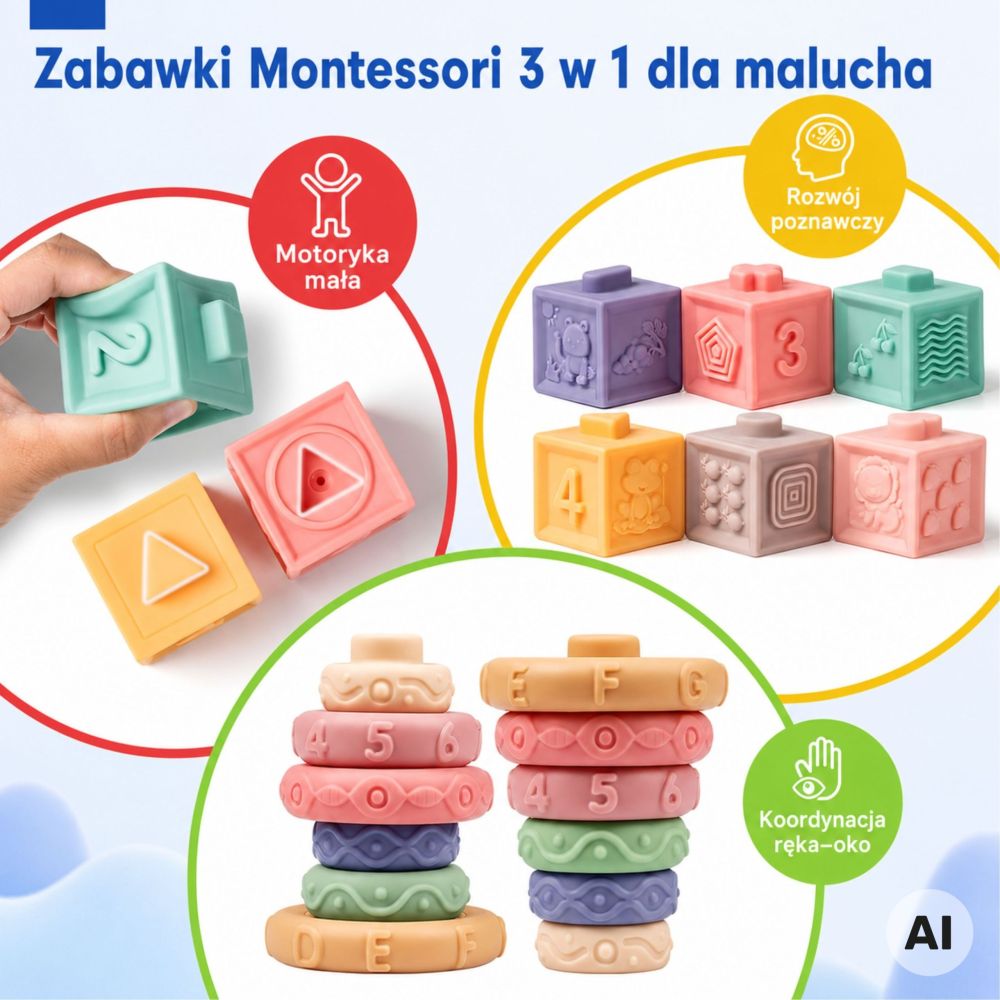 WOOPIE BABY Soft Sensory Blocks Teethers 23 pcs. 