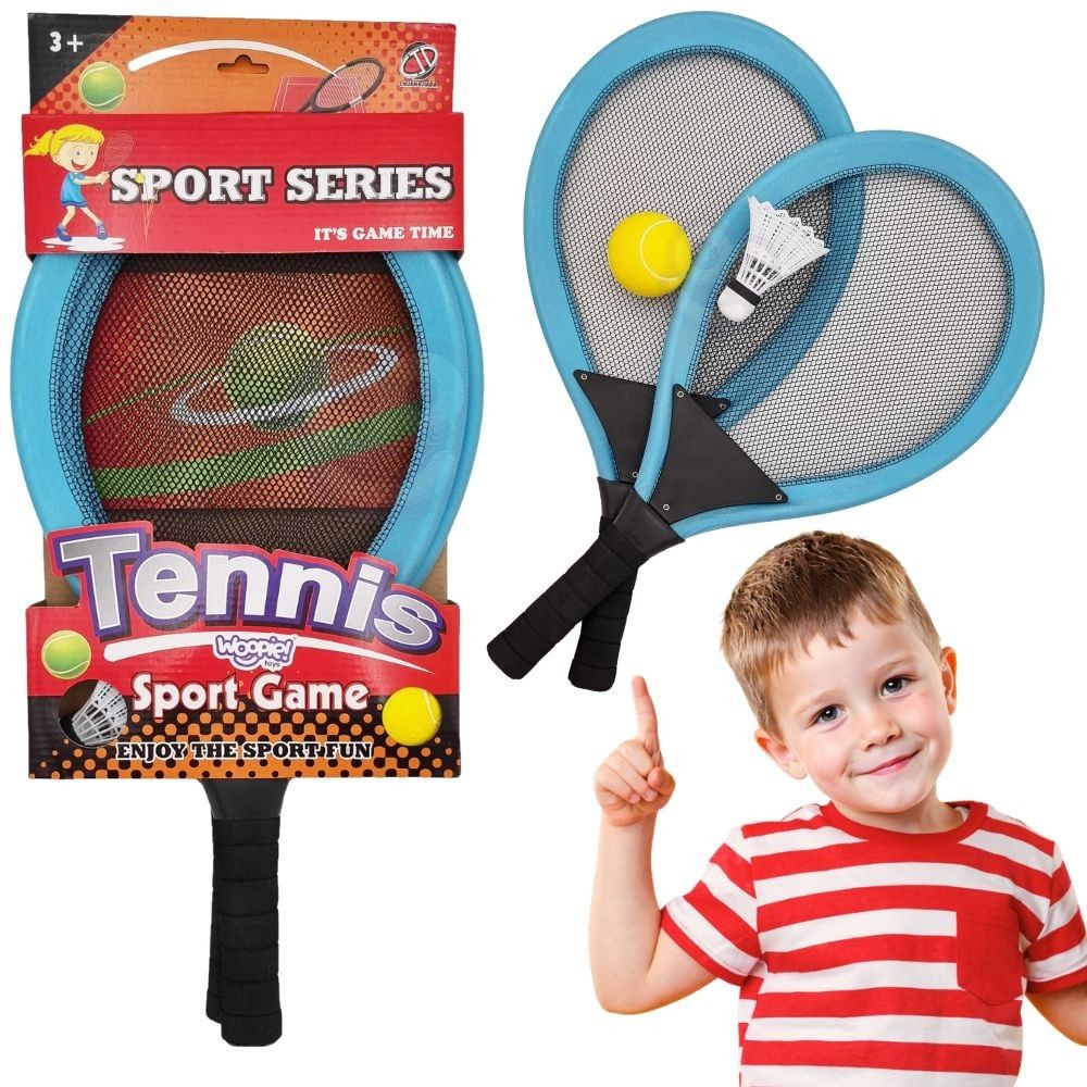 WOOPIE Large Tennis Badminton Rackets for Kids Set + Shuttlecock 