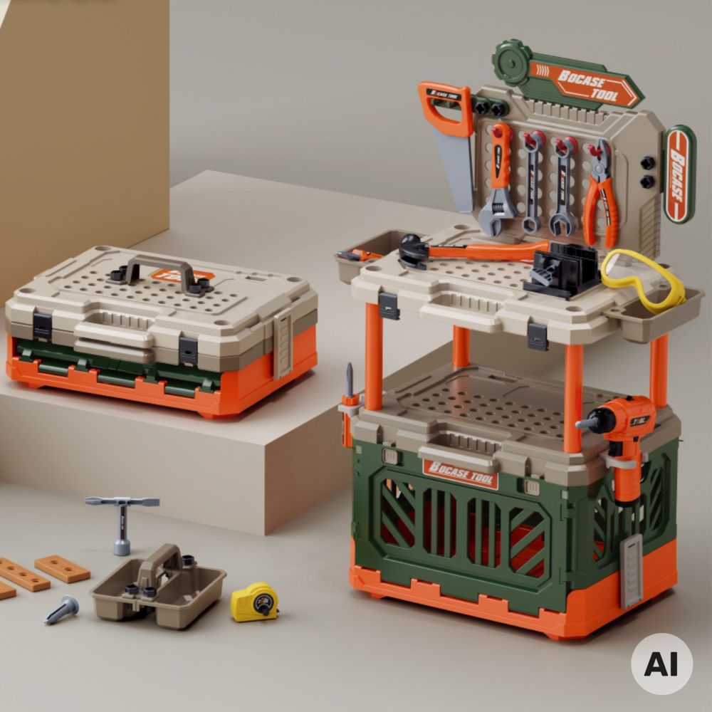 WOOPIE 4-in-1 Workshop for Little Handyman Battery-Powered Drill Accessories 90pcs. 