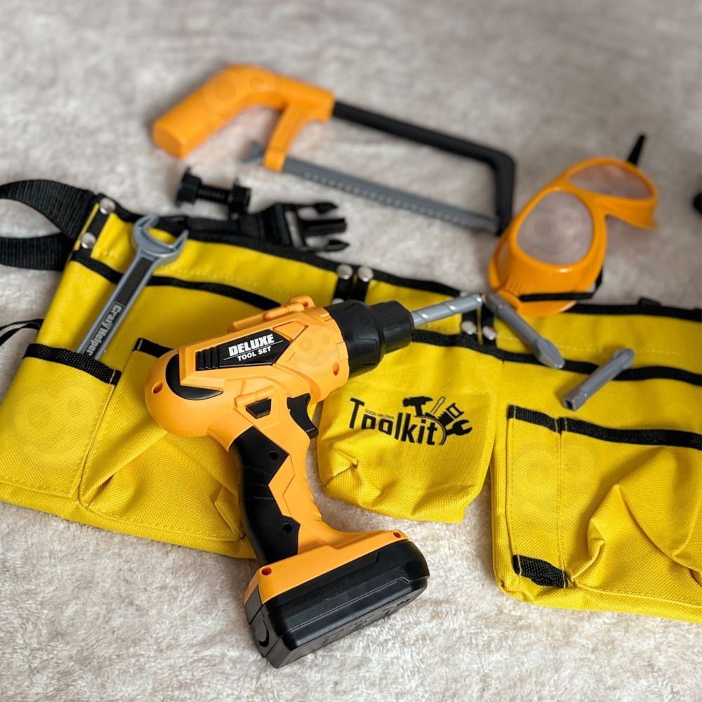 WOOPIE Little Handyman Tool Set Goggles Screwdriver Tool Belt 16 pcs. 