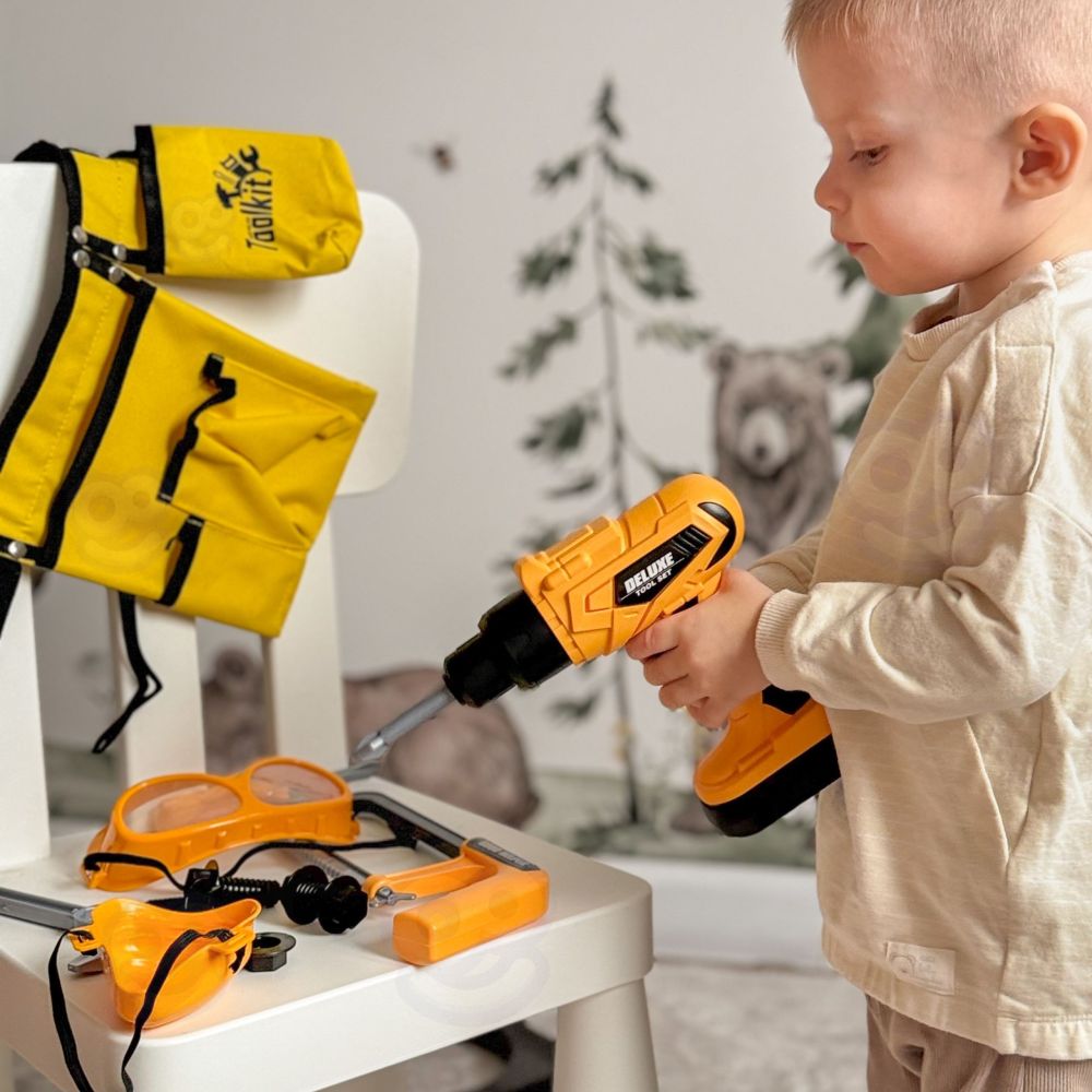 WOOPIE Little Handyman Tool Set Goggles Screwdriver Tool Belt 16 pcs. 