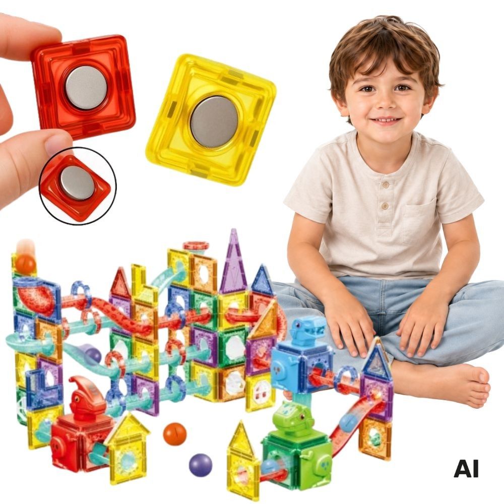 WOOPIE Magnetic Construction Blocks 3D Educational Set Ball Track 170pcs. 