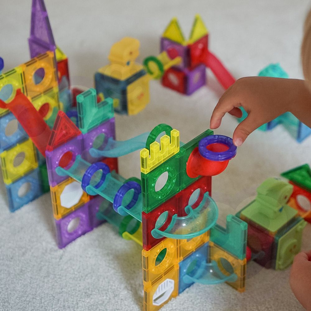 Magnetinis konstruktorius WOOPIE 3D mokomasis rinkinys, kamuoliukų trasa, 170 vnt