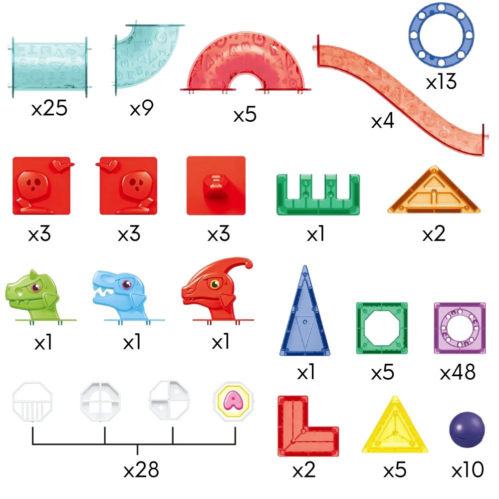 WOOPIE Magnetic Construction Blocks 3D Educational Set Ball Track 170pcs. 