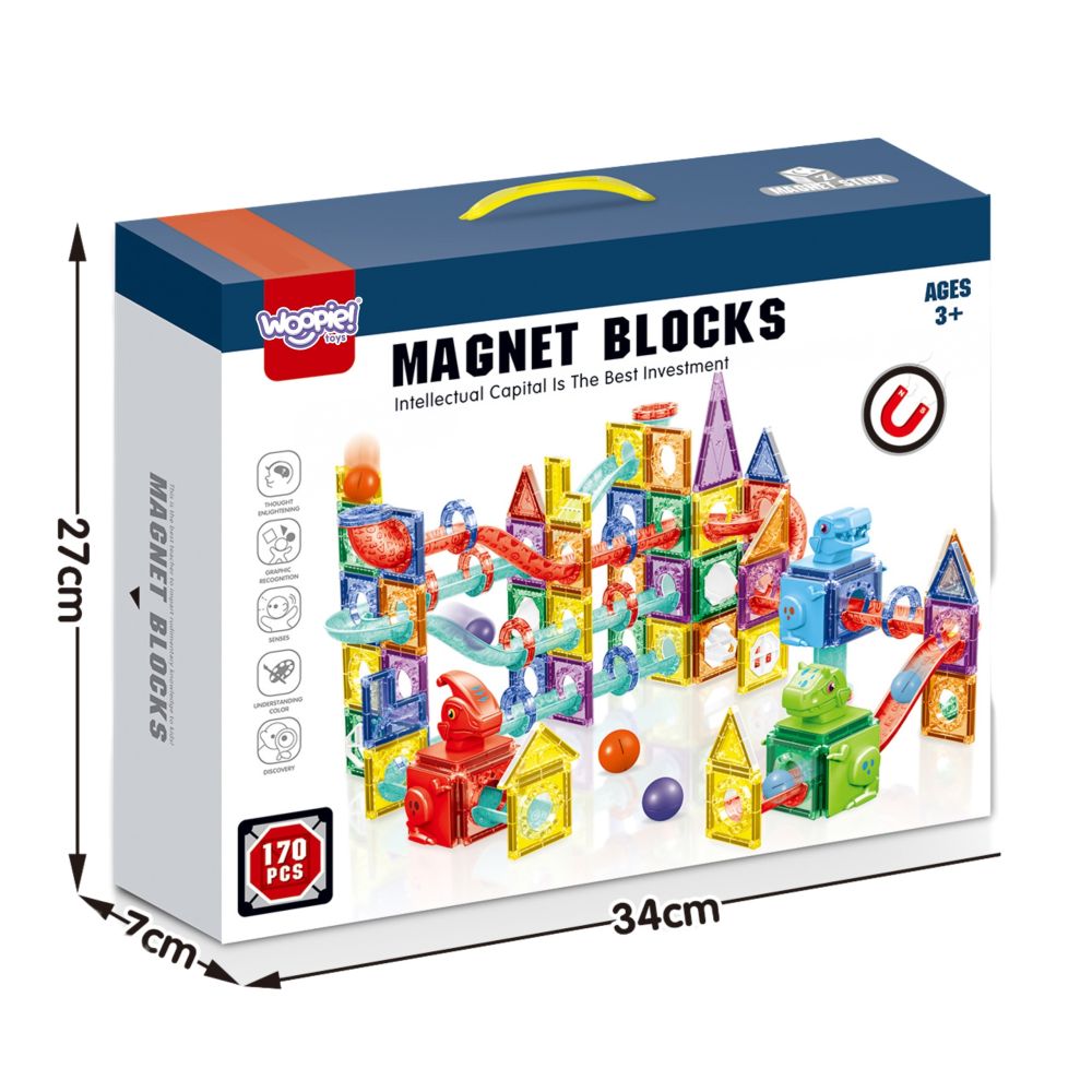 WOOPIE Magnetic Construction Blocks 3D Educational Set Ball Track 170pcs. 