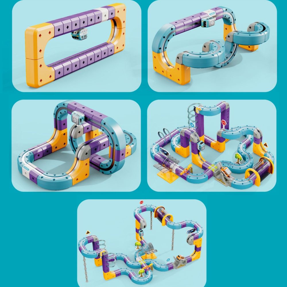 WOOPIE Magnetic Train Track Construction Set with Attraction Effect 126 pcs. 