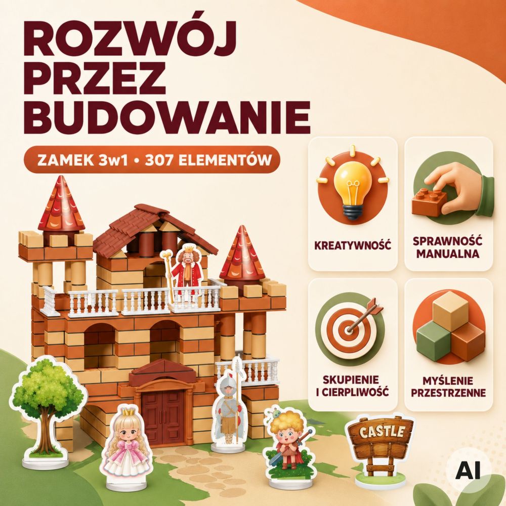 WOOPIE Brick Castle 506 Pieces Figures DIY Construction Kit for Kids 