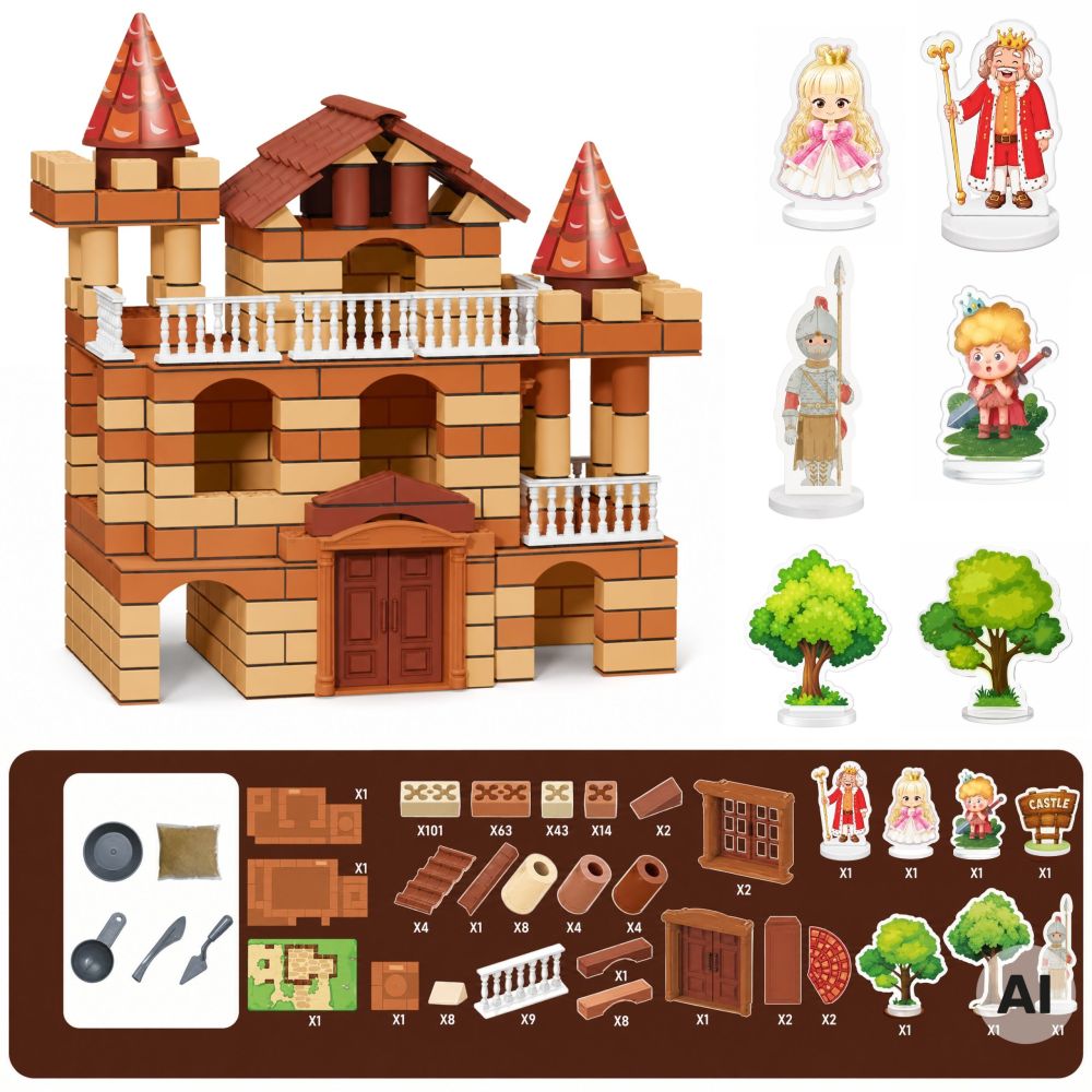 WOOPIE Brick Castle 506 Pieces Figures DIY Construction Kit for Kids 