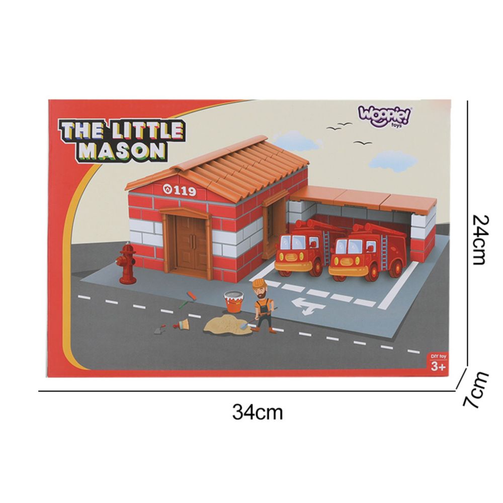 WOOPIE DIY Construction Set with Building Bricks Fire Station 178 pcs. Building Bricks 