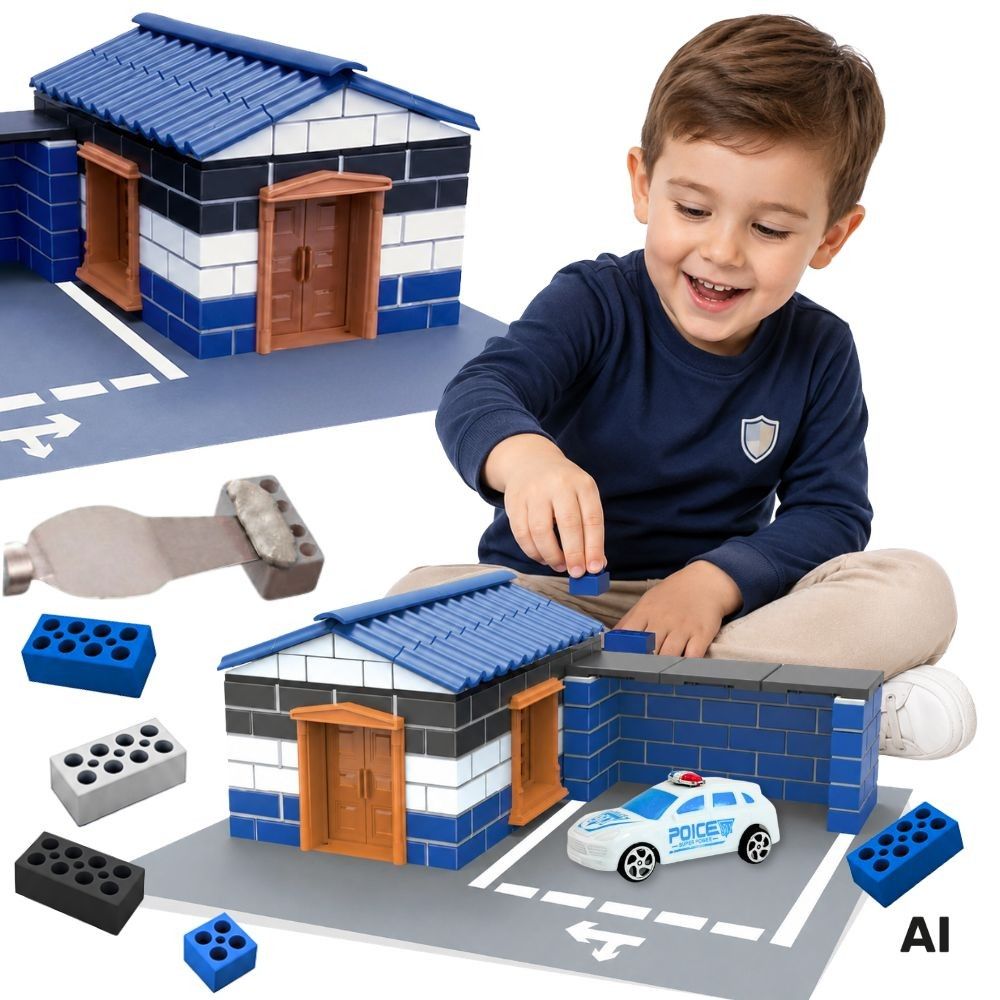 WOOPIE DIY Police Station Brick Building Kit 186 pcs. 