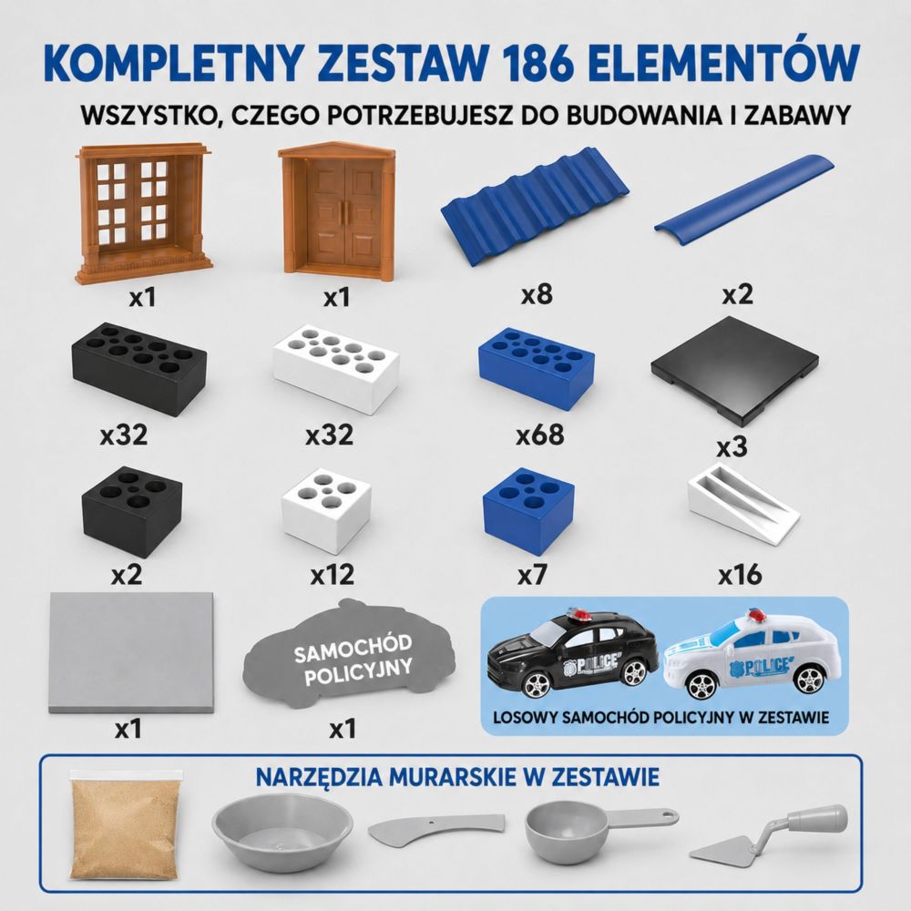 WOOPIE DIY Police Station Brick Building Kit 186 pcs. 