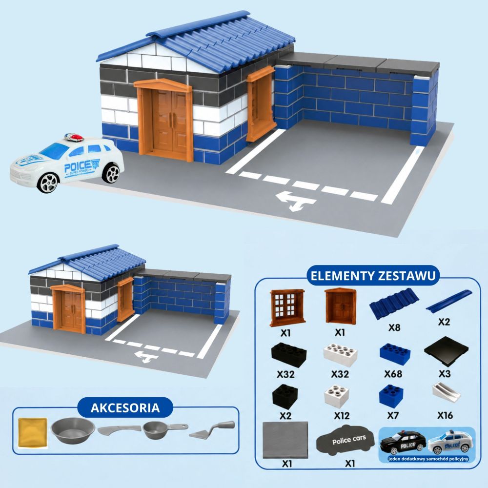 WOOPIE DIY Police Station Brick Building Kit 186 pcs. 