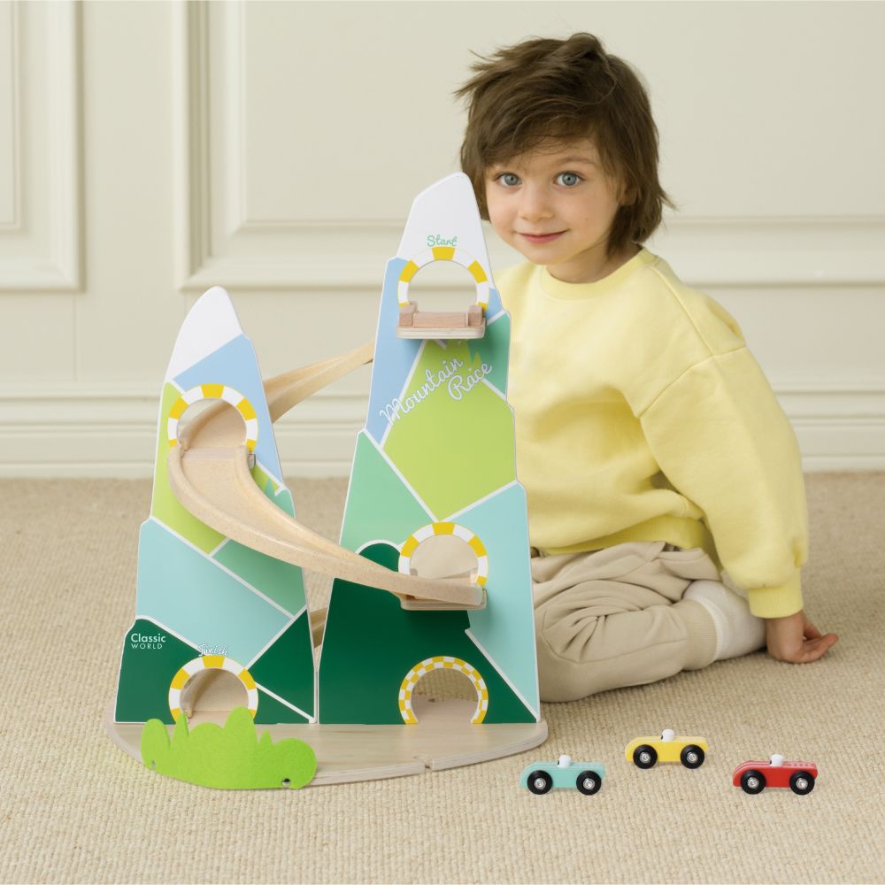 CLASSIC WORLD Wooden Car Track "Mountain Race" 