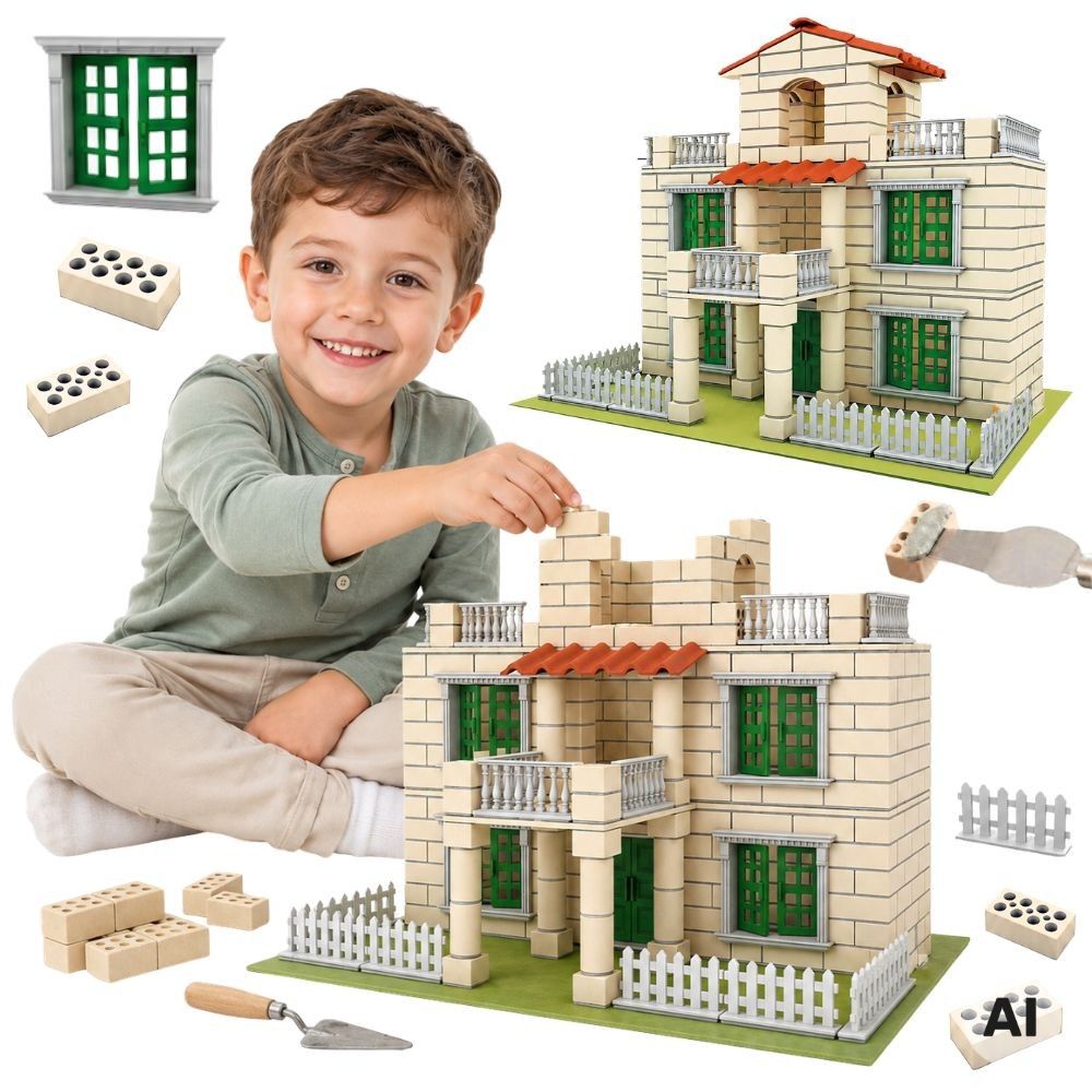 WOOPIE DIY Brick Villa Construction Kit 352 pcs for Kids 
