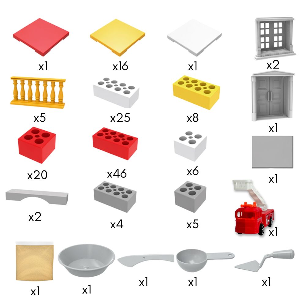 WOOPIE DIY Construction Set Fire Station Truck 140 Pieces for Kids 