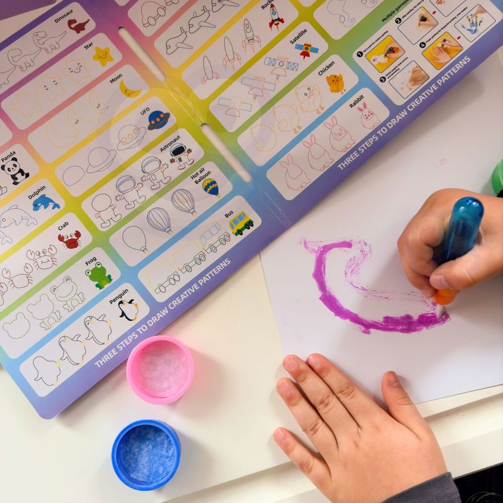 Kūrybinis rinkinys piešimui su antspaudais WOOPIE Magic Brush, vaikams nuo 3 metų