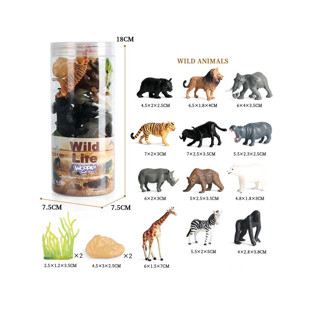 WOOPIE Wild Animals Figures Set 16 pcs. 