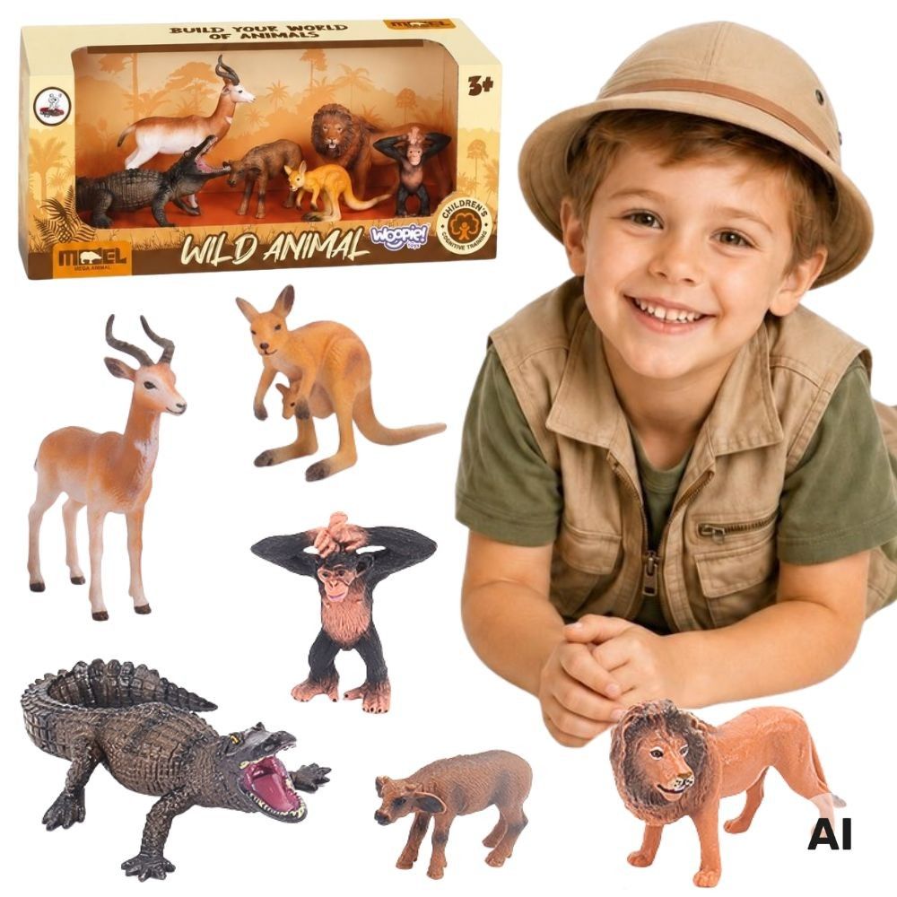 Laukinių gyvūnų figūrėlių rinkinys WOOPIE Safari, 6 vnt