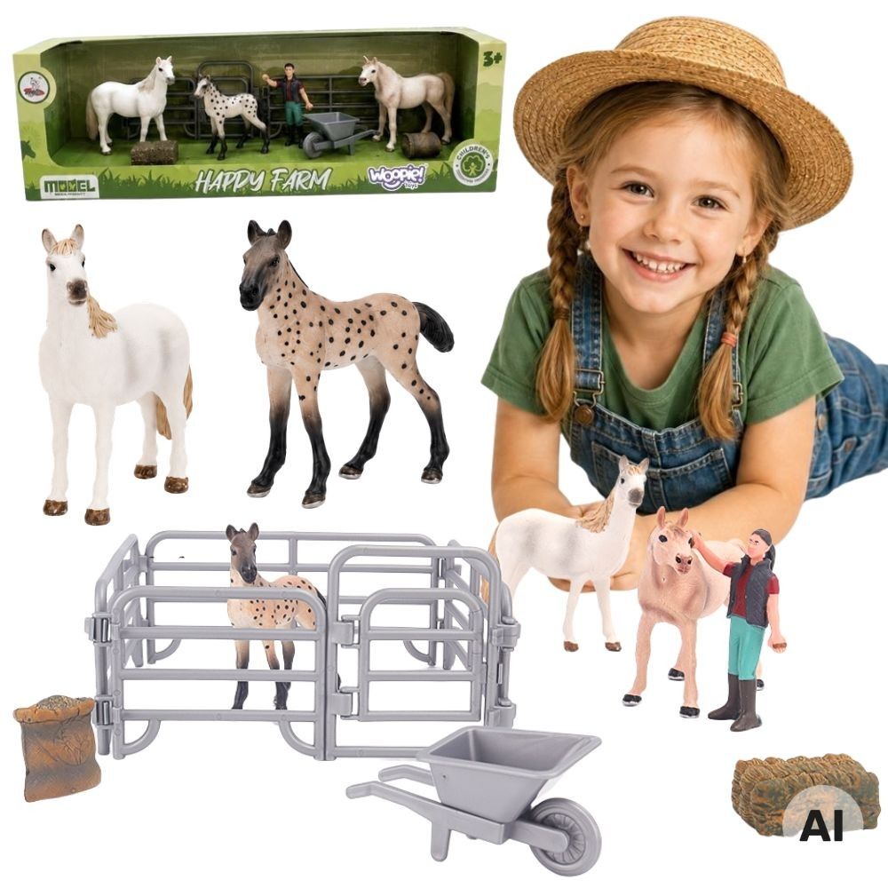 Arklių figūrėlių rinkinys WOOPIE Farm Mažasis ūkininkas 11 vnt