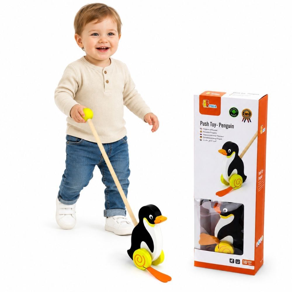 Viga Toys Wooden Penguin Pusher 
