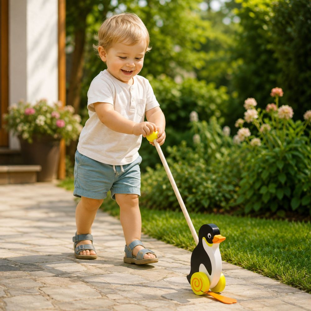 Viga Toys Wooden Penguin Pusher 