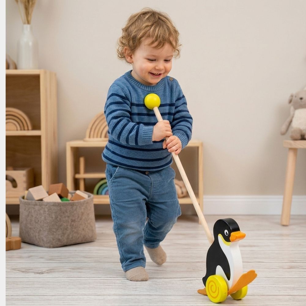 Viga Toys Wooden Penguin Pusher 