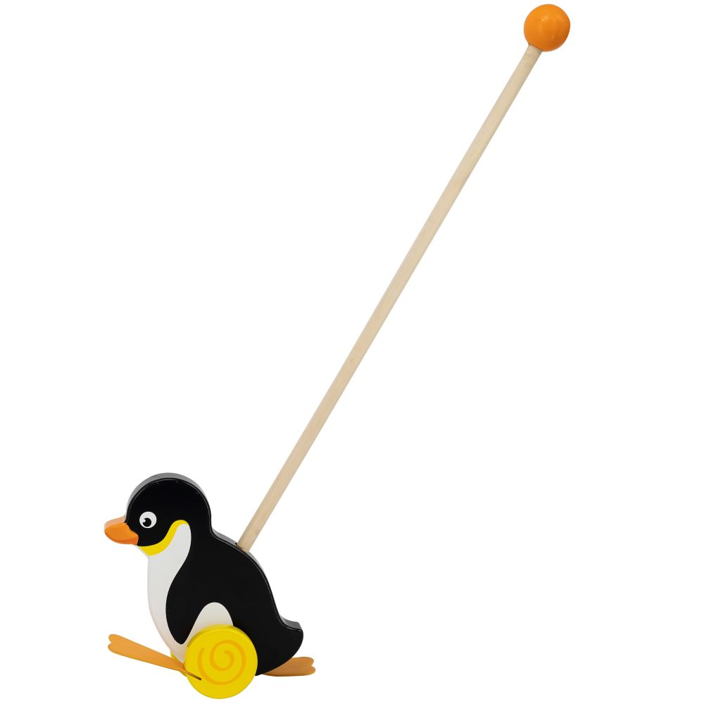 Medinis stumiamas pingvinas Viga Toys
