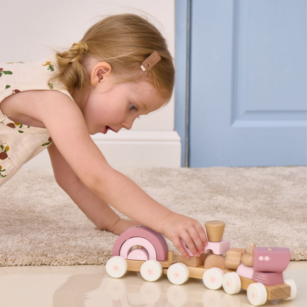 VIGA PolarB Pink Train with Carriages Blocks 