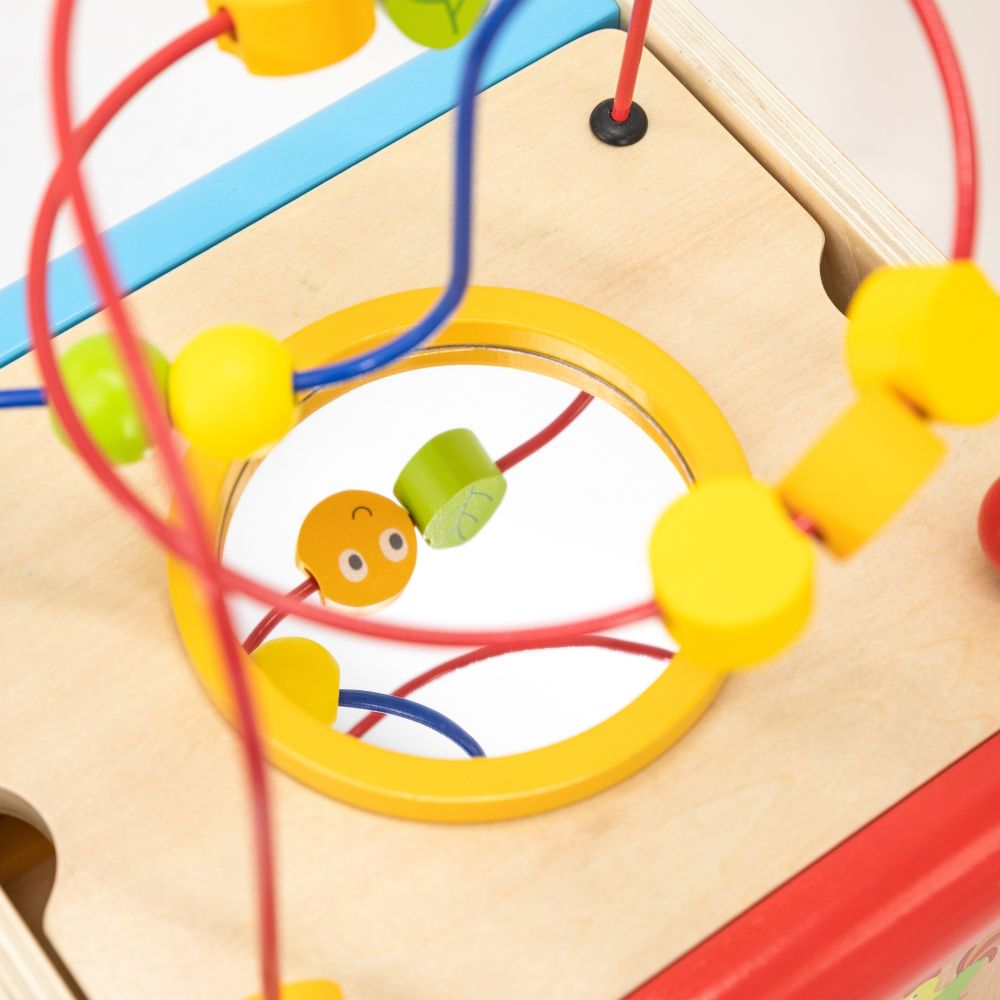 Viga PolarB Wooden Educational Cube 5 in 1 Motor Loop Labyrinth Sorter 