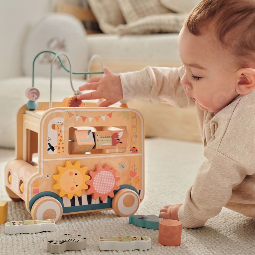 WOOPIE GREEN Wooden Activity Cube Safari Off-Road Vehicle FSC 