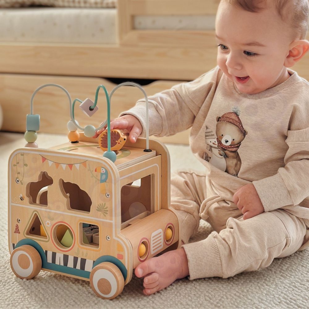 WOOPIE GREEN Wooden Activity Cube Safari Off-Road Vehicle FSC 