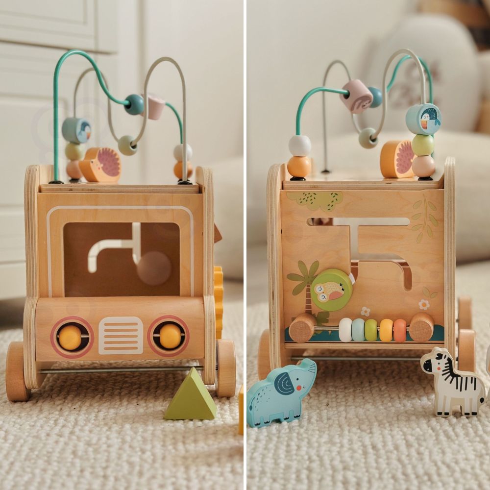 WOOPIE GREEN Wooden Activity Cube Safari Off-Road Vehicle FSC 