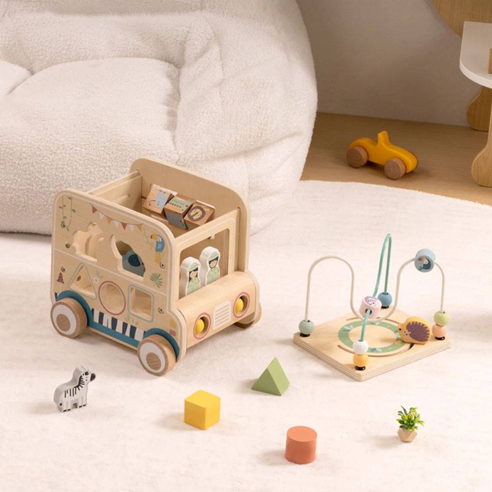 WOOPIE GREEN Wooden Activity Cube Safari Off-Road Vehicle FSC 
