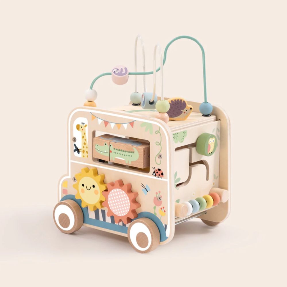 WOOPIE GREEN Wooden Activity Cube Safari Off-Road Vehicle FSC 