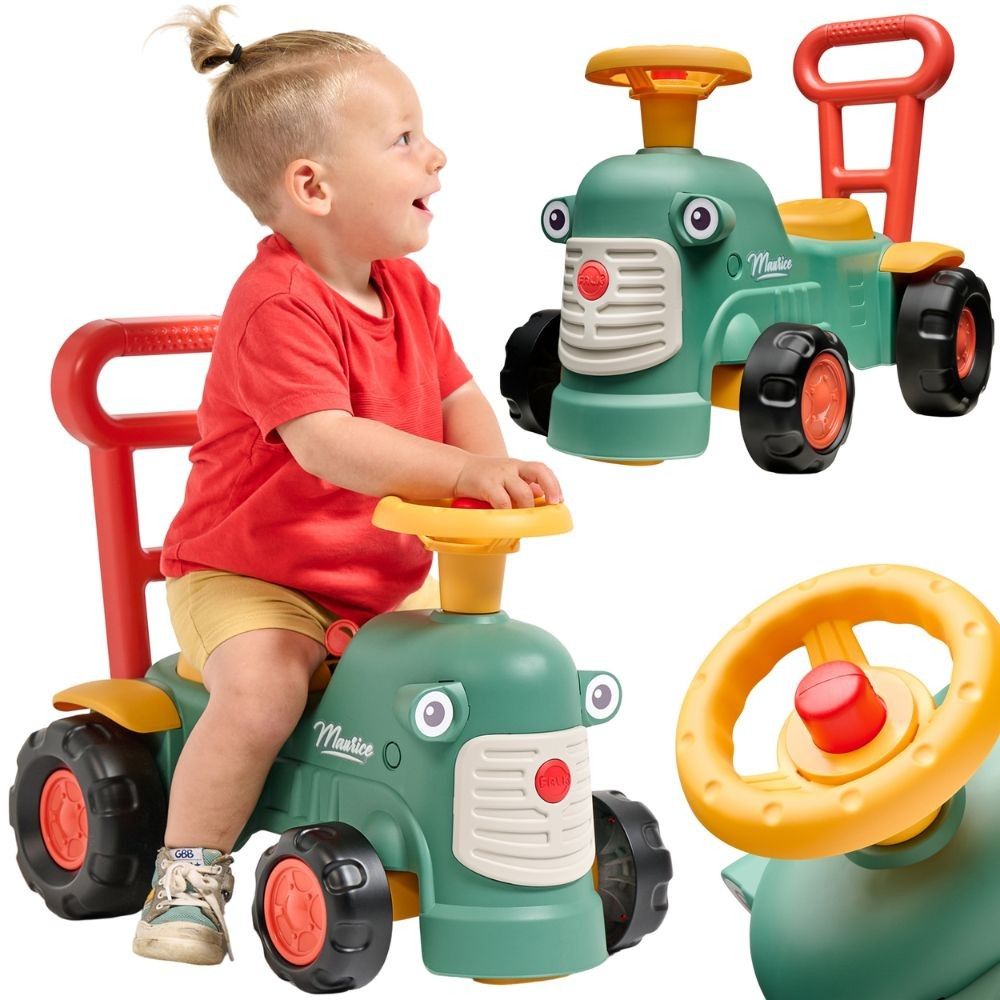 FALK Maurice Ride-on Tractor Green Pusher Pusher Storage Box for 1-3 Years 
