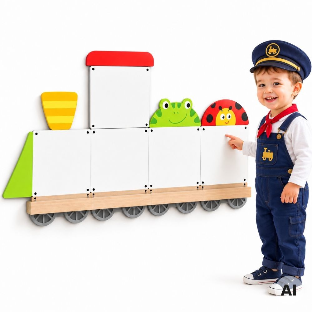 Edukacinių lentų sistema VIGA Gyvūnų traukinys su FSC sertifikatu