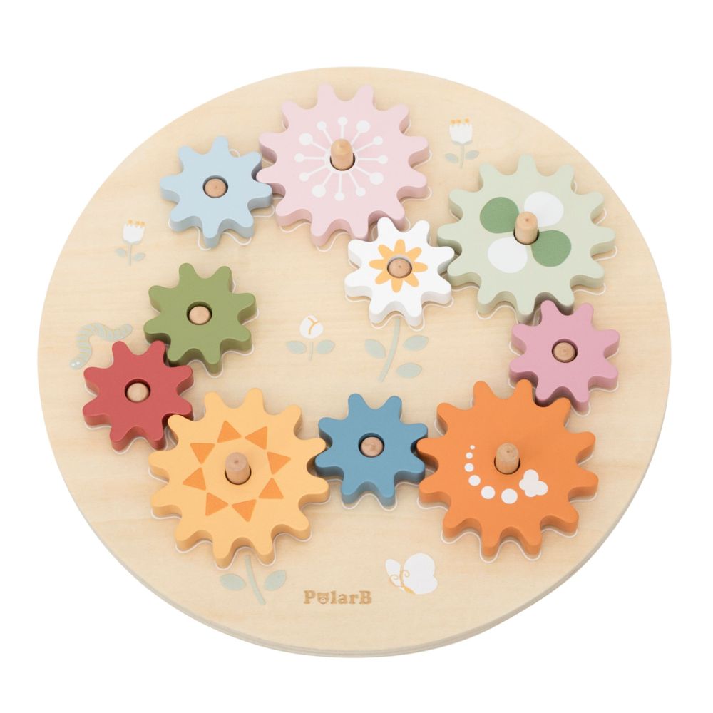 VIGA PolarB Wooden Colorful Montessori Gears 