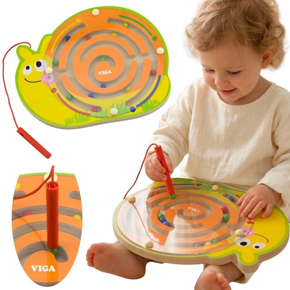 Viga Magnetic Maze Wooden Snail Game 